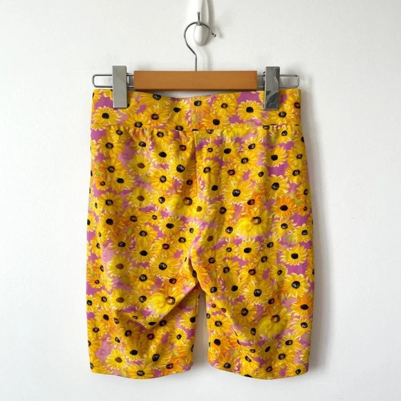 Zara 2 Piece SET One Shoulder Crop Top Biker Shorts Sunflower Yellow Size Medium - Picture 6 of 8